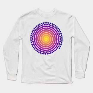 Single Spiral Plasma Galaxy | Dark Sunset Yellow Red Blue Long Sleeve T-Shirt